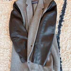 Sandro Wool and Leather Coat